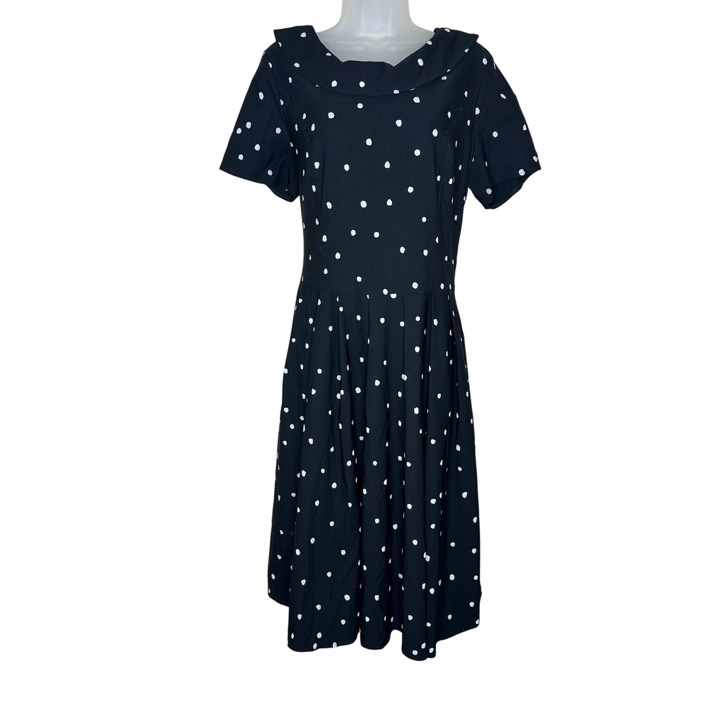 Gown Town‎ Women's black Polkadot Fit & Flare Retro Dress XXL Love Lucy Costume
